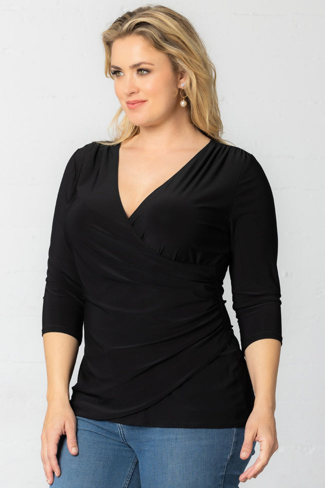 Top Fitted Formal Top Black