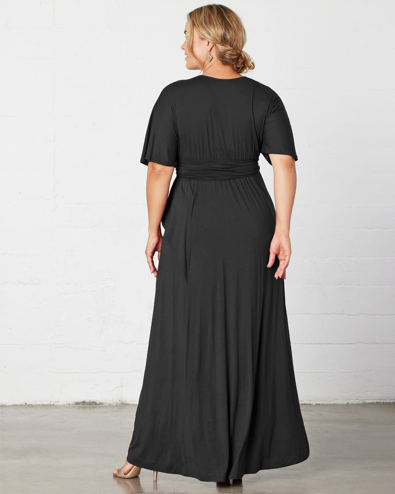 Plus Size Dresses Long Formal Fitted Mother of the Bride Plus Size Dress Kiyona 12151802 Black Noir