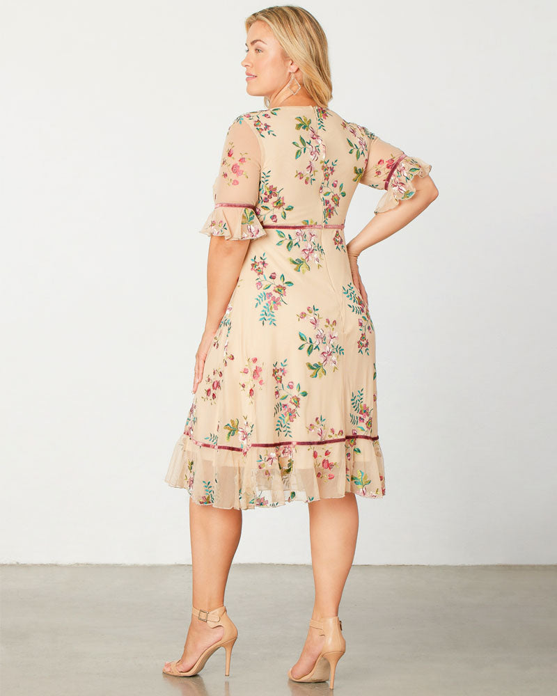 Plus Size Dresses Short Cocktail Floral A line Plus Size Dress Kiyona 12192102 Pink/Blush