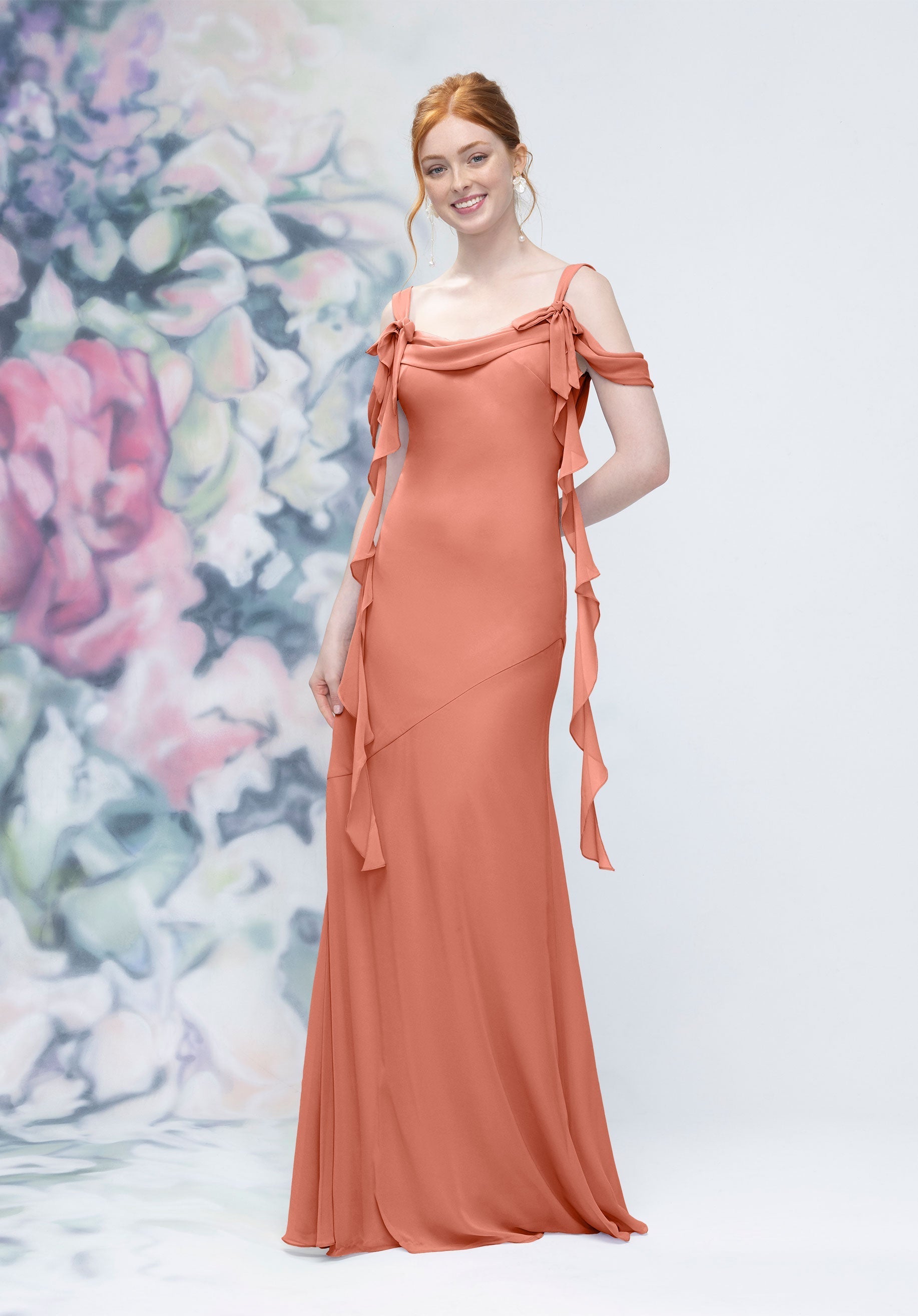 Formal Dresses Formal Ruffle Long Evening Dress MGNY Madeline Gardner New York 3030001 Spice