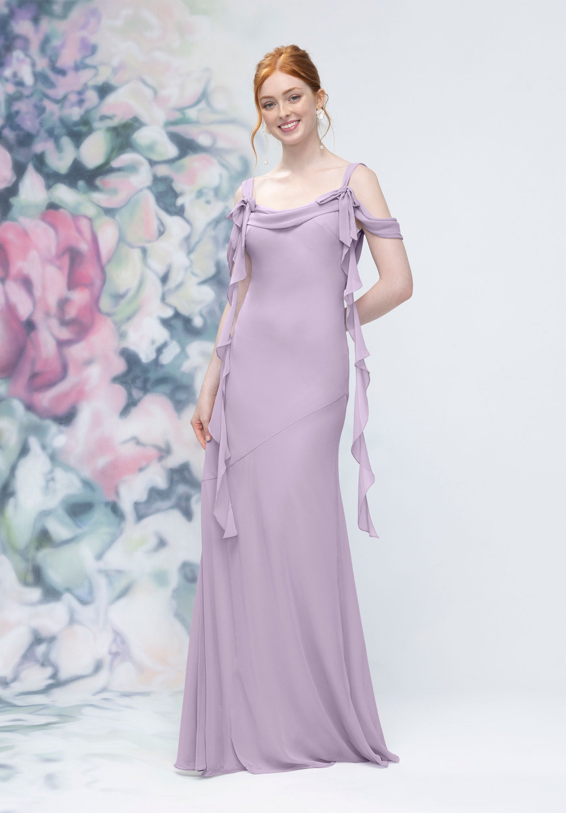 Formal Dresses Evening Ruffle Formal Long Dress MGNY Madeline Gardner New York 3030001 Violet