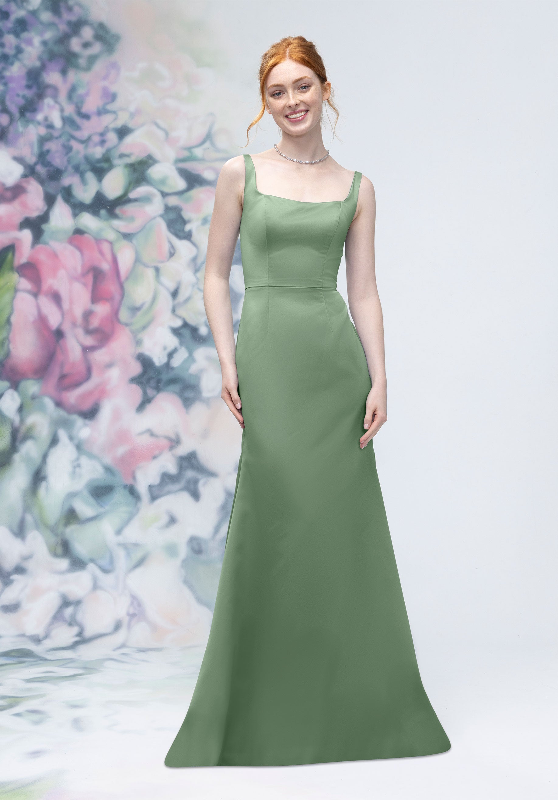 Formal Dresses Formal A line Long Dress MGNY Madeline Gardner New York 3030006 Moss