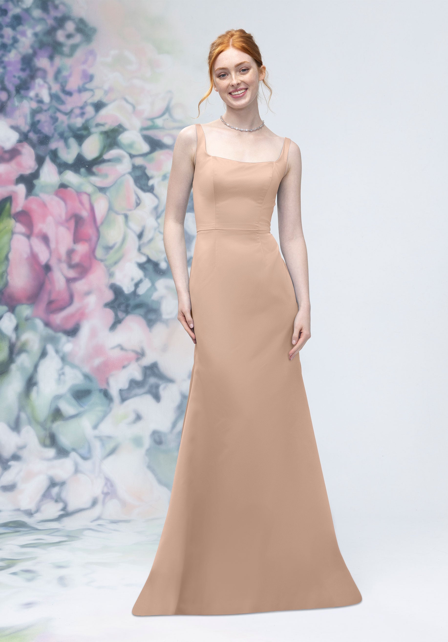Formal Dresses A line Formal Long Dress MGNY Madeline Gardner New York 3030006 Latte