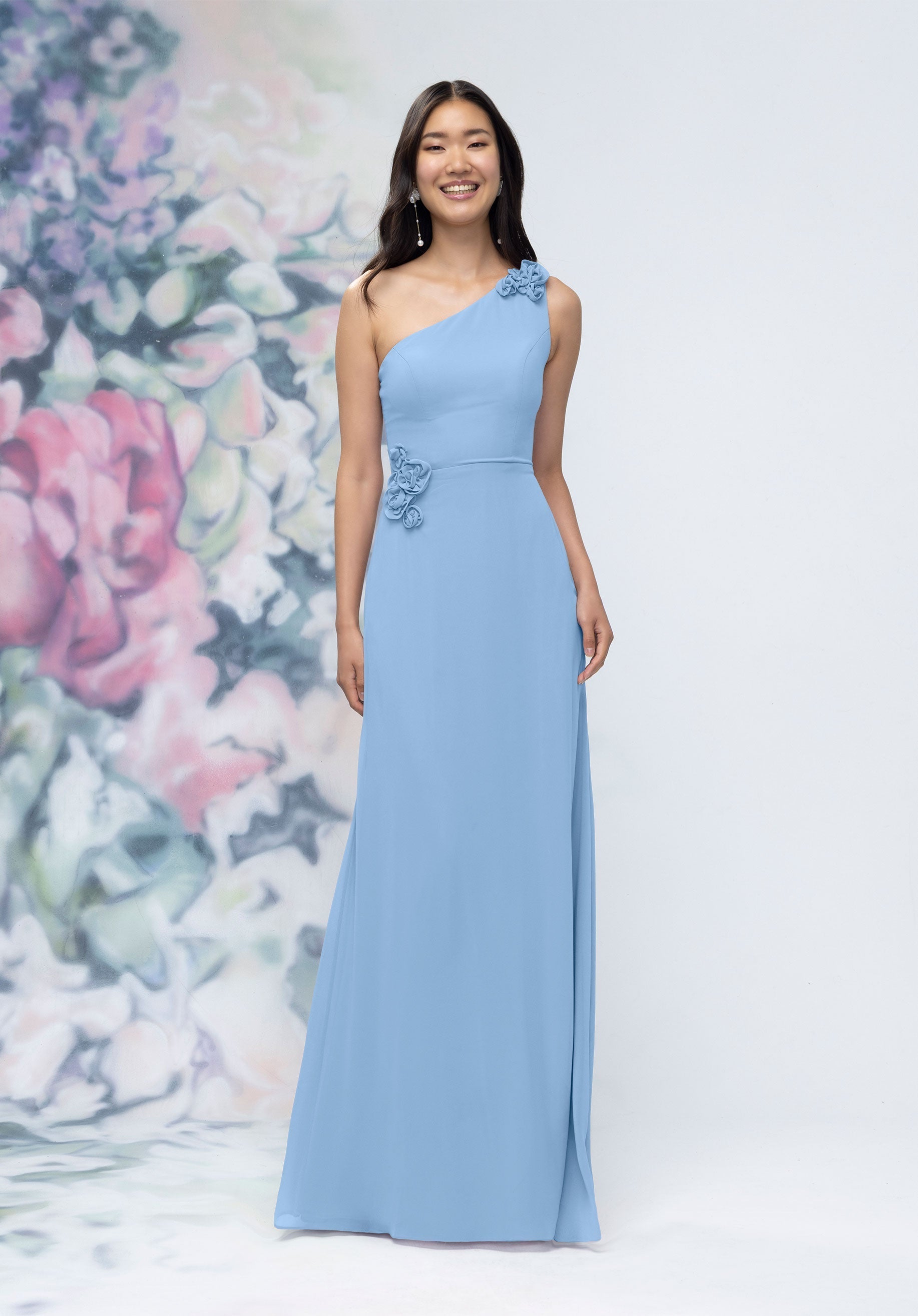 Formal Dresses Long 3D Floral Formal Evening Dress Cornflower