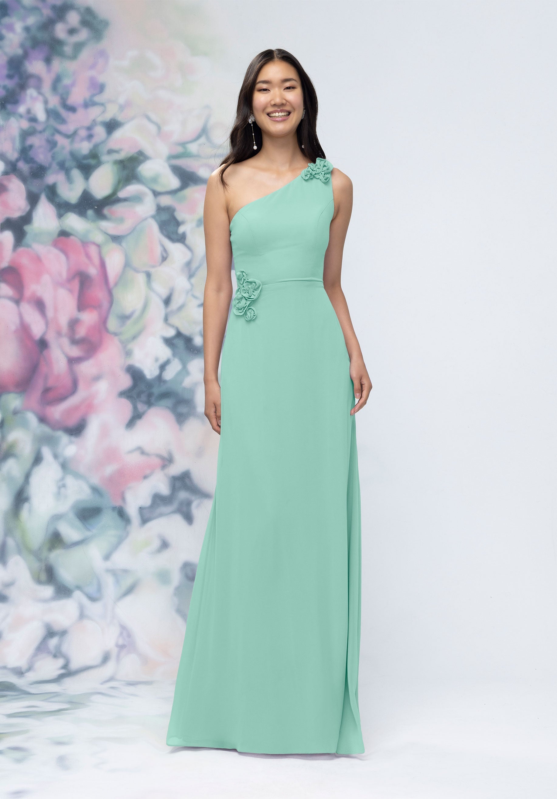 Formal Dresses Long Formal 3D Floral Dress Mint