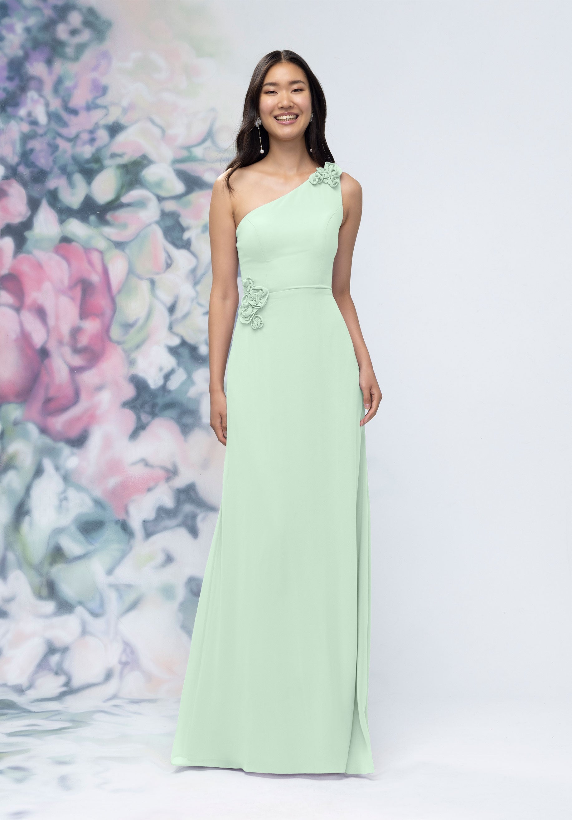 Formal Dresses Formal Long 3D Floral Dress Sea Glass
