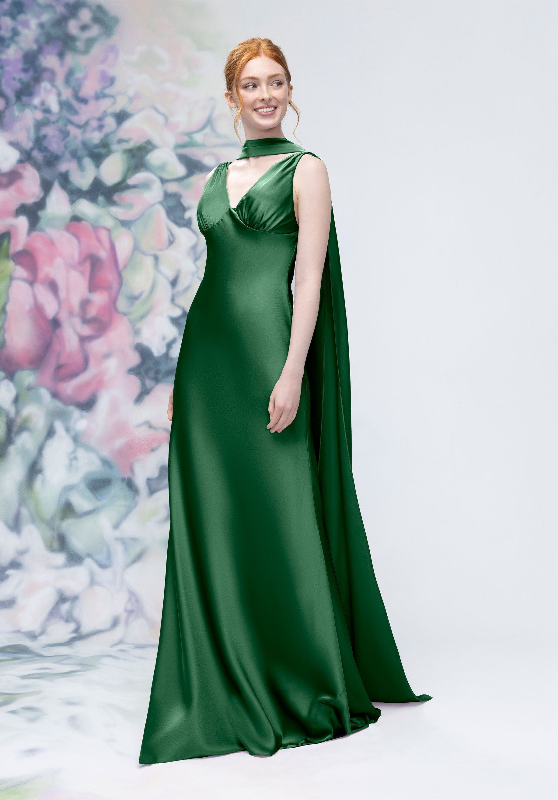 Formal Dresses Evening Long A Line Formal Dress Emerald-Satin-3030016-Cowl