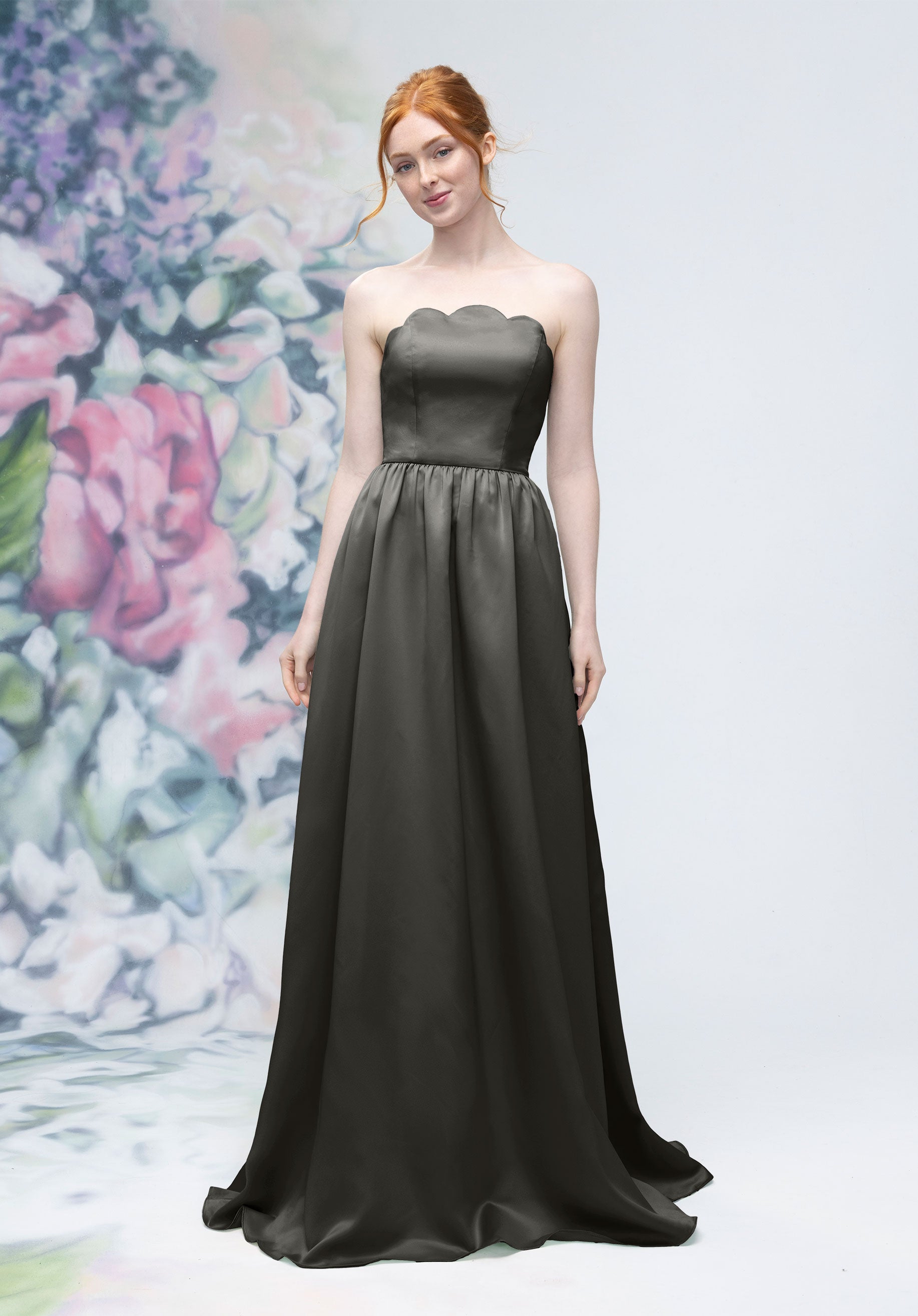 Prom Dresses A Line Prom Corset Long Formal Dress Charcoal