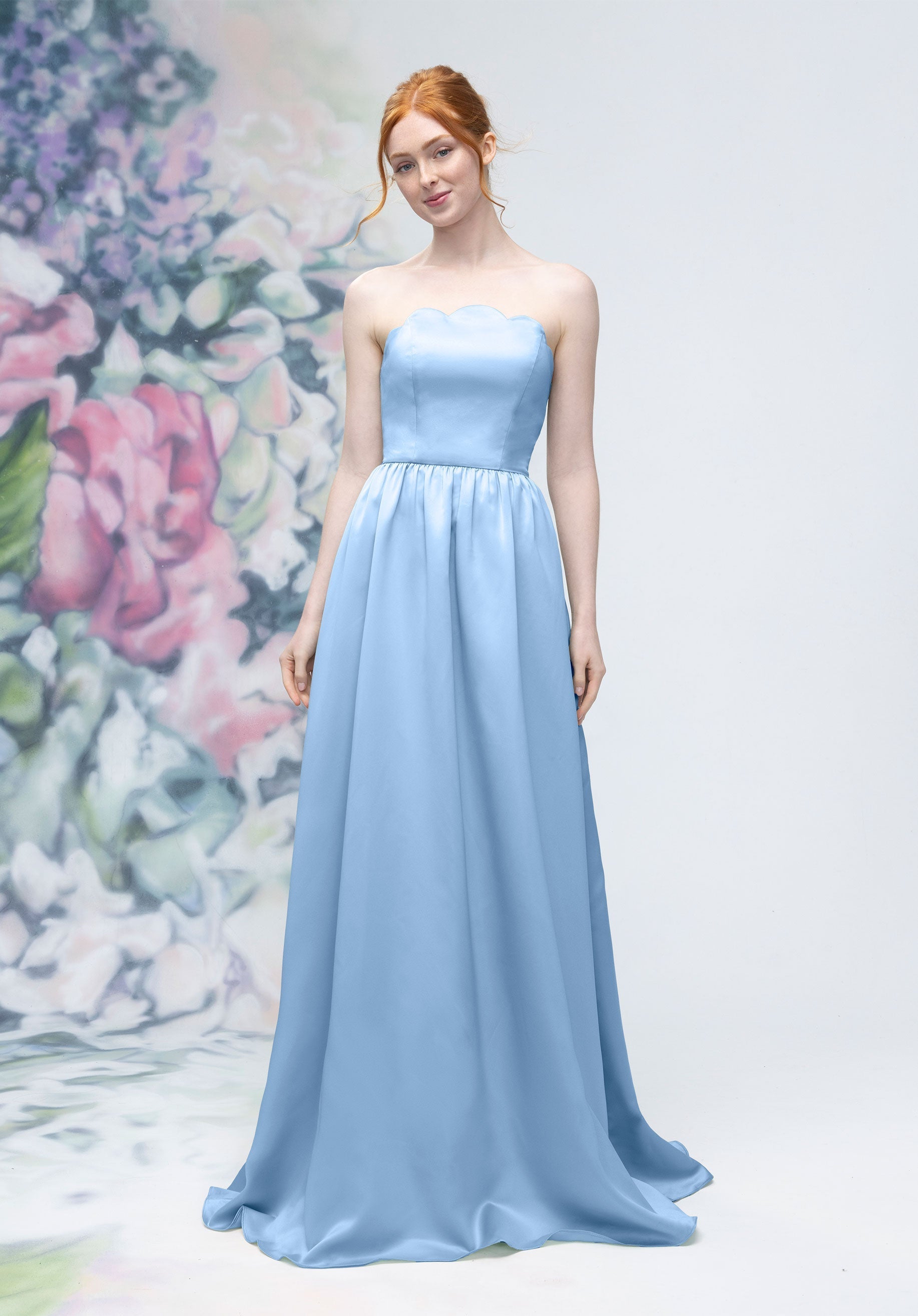 Prom Dresses A Line Corset Long Formal Prom Dress Cornflower