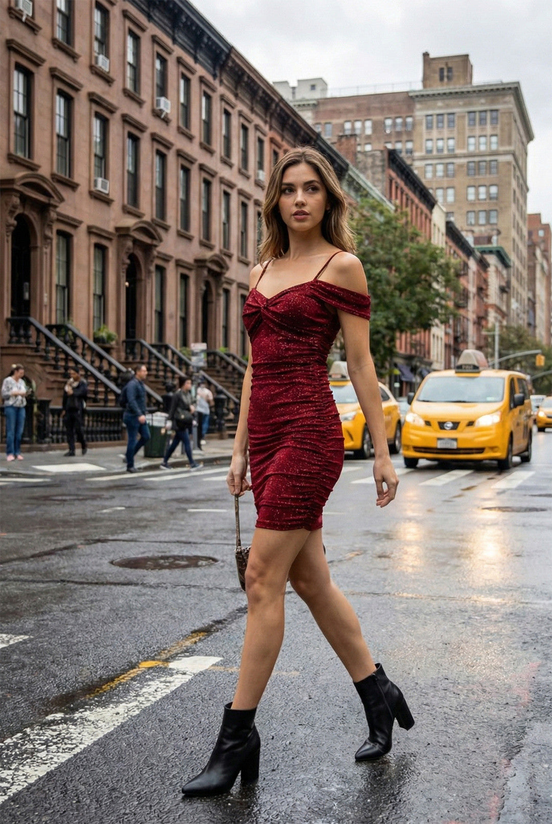 Off-the-Shoulder Mini Short Sequin Cocktail Bodycon Lenovia 3032