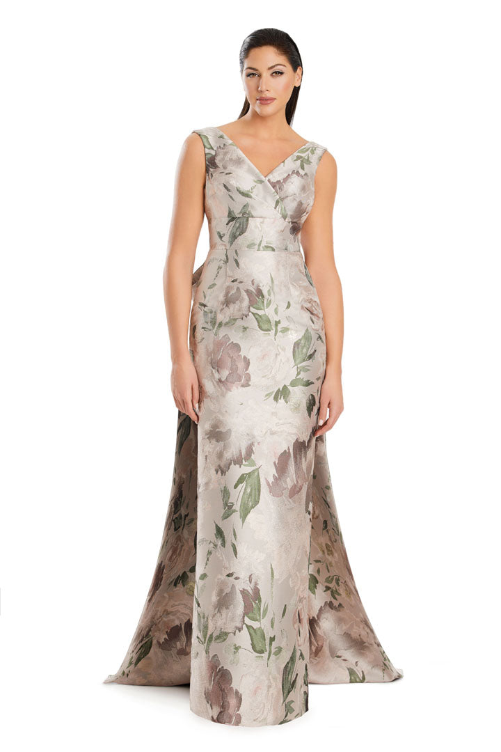 Formal Dresses Long Floral Print Formal Overskirt Evening Dress Quartz/SL Multi