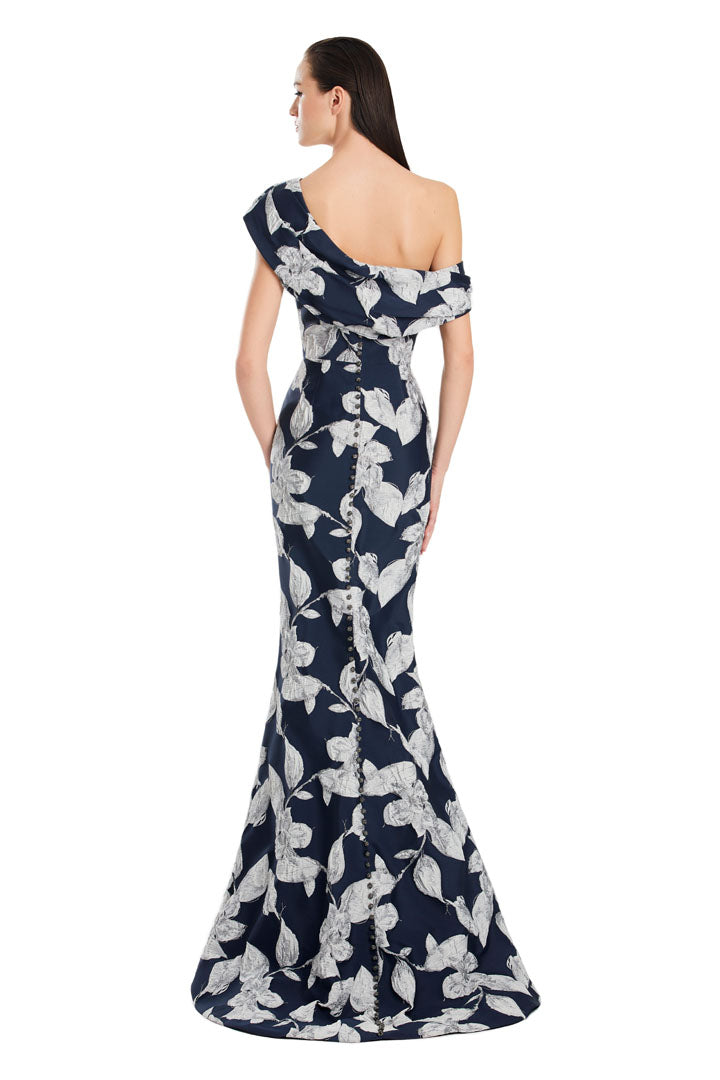 Formal Dresses Long Mermaid Formal Printed Dress Navy/Silver