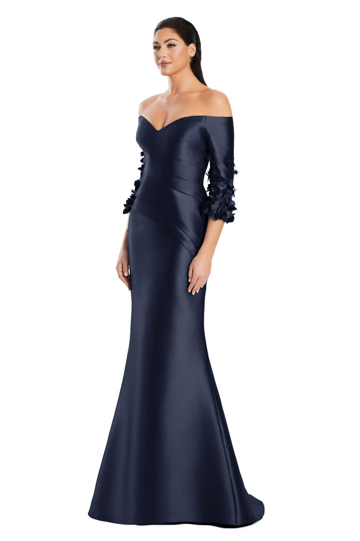 Formal Dresses Long Formal Mermaid Applique Dress Navy