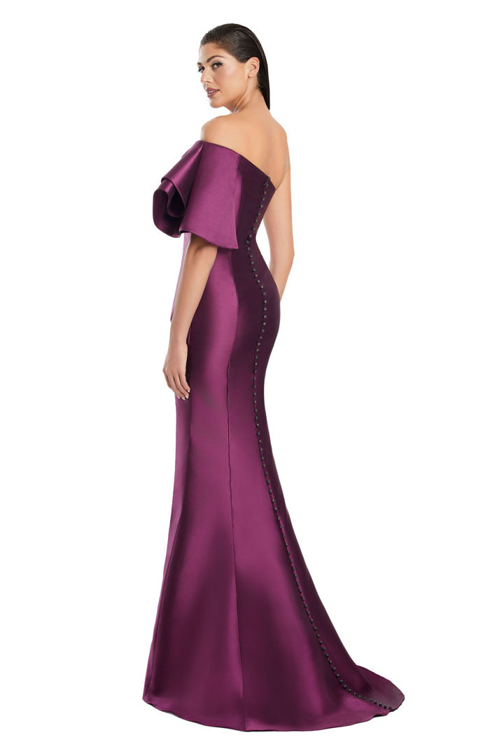 Formal Dresses Long Evening Gown Slit Formal Pleated Dress Plum