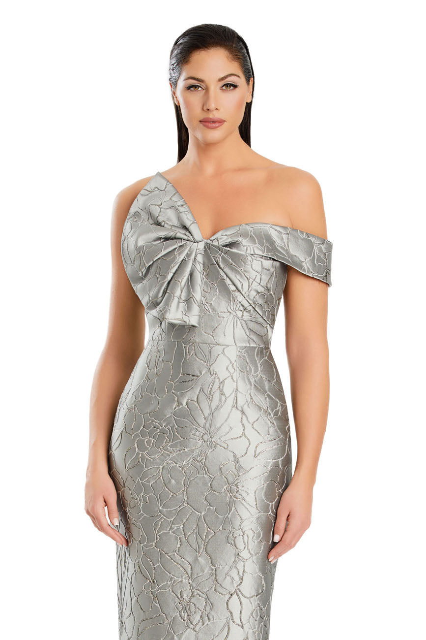 Formal Dresses Fitted Slit Formal Long Evening Dress Taupe/Gold