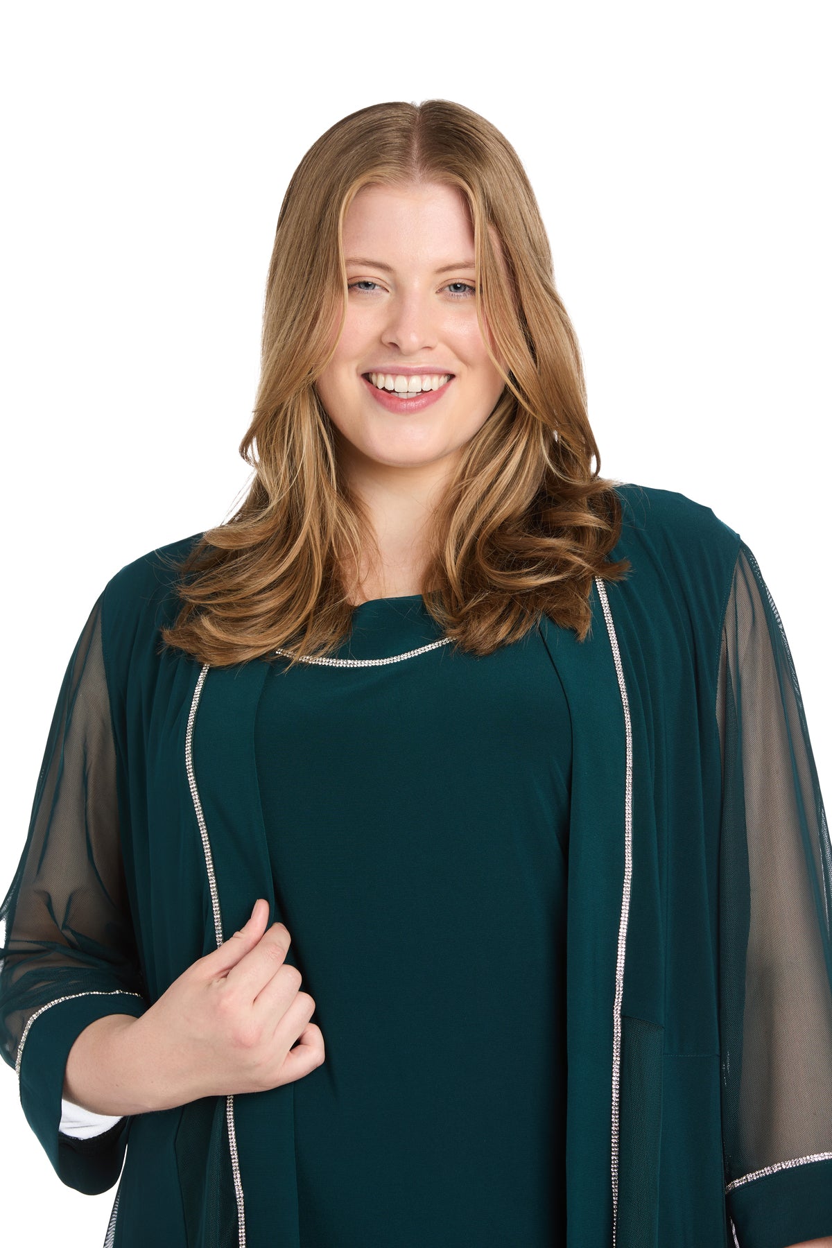 Plus Size Dresses Short Trim Jacket Plus Size Dress Hunter