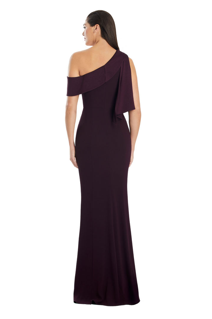 Formal Dresses Fitted Long Evening Gown Slit Formal Dress Aubergine