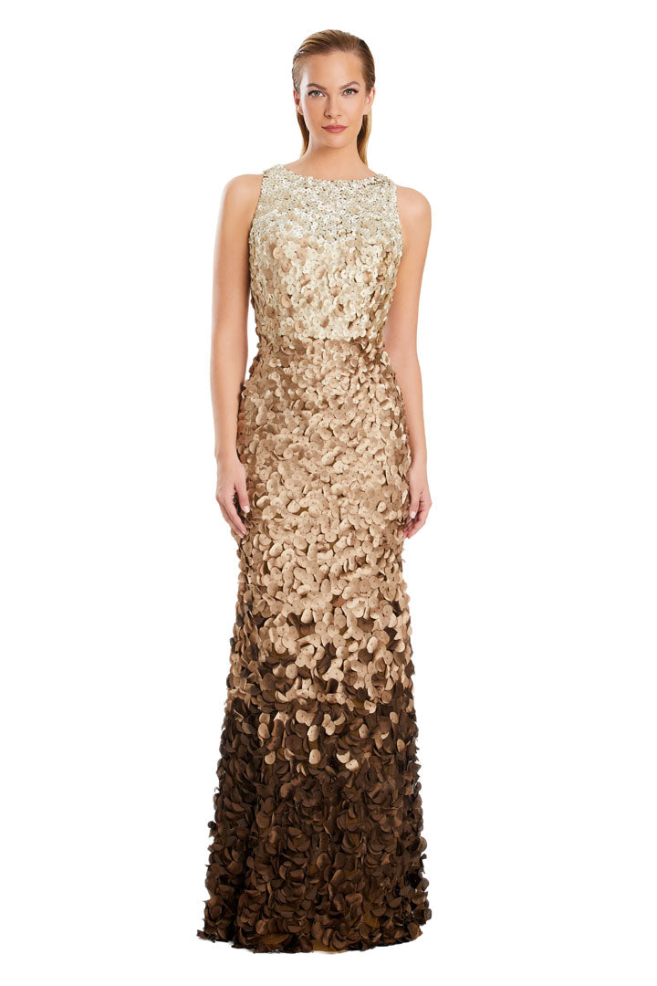 Formal Dresses Long Formal Two Tone Evening Dress Fros Mocha Mult