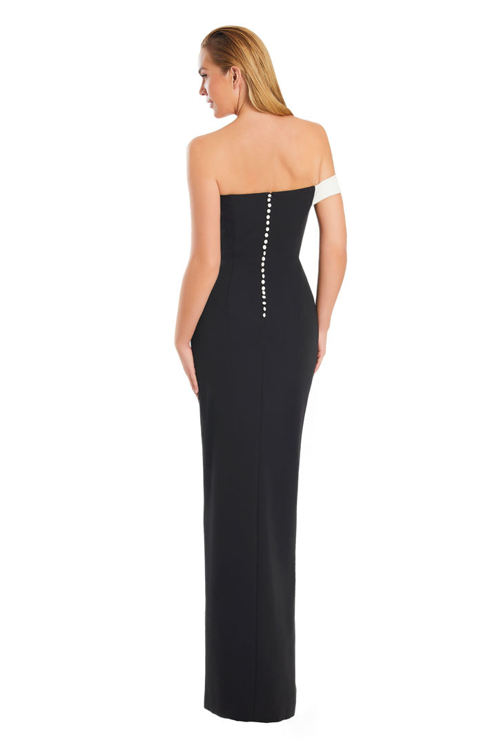 Formal Dresses Long Formal Fitted Ruffle Evening Dress Black/White
