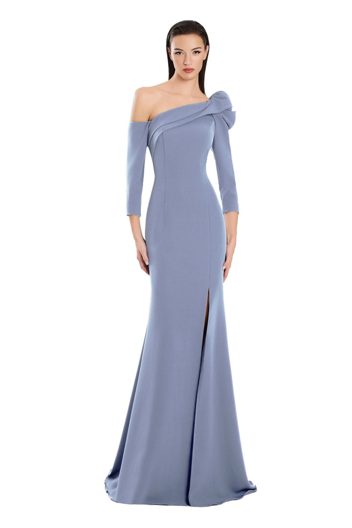 Formal Dresses Long Pleated Formal Slit Evening Dress Delphi Blue