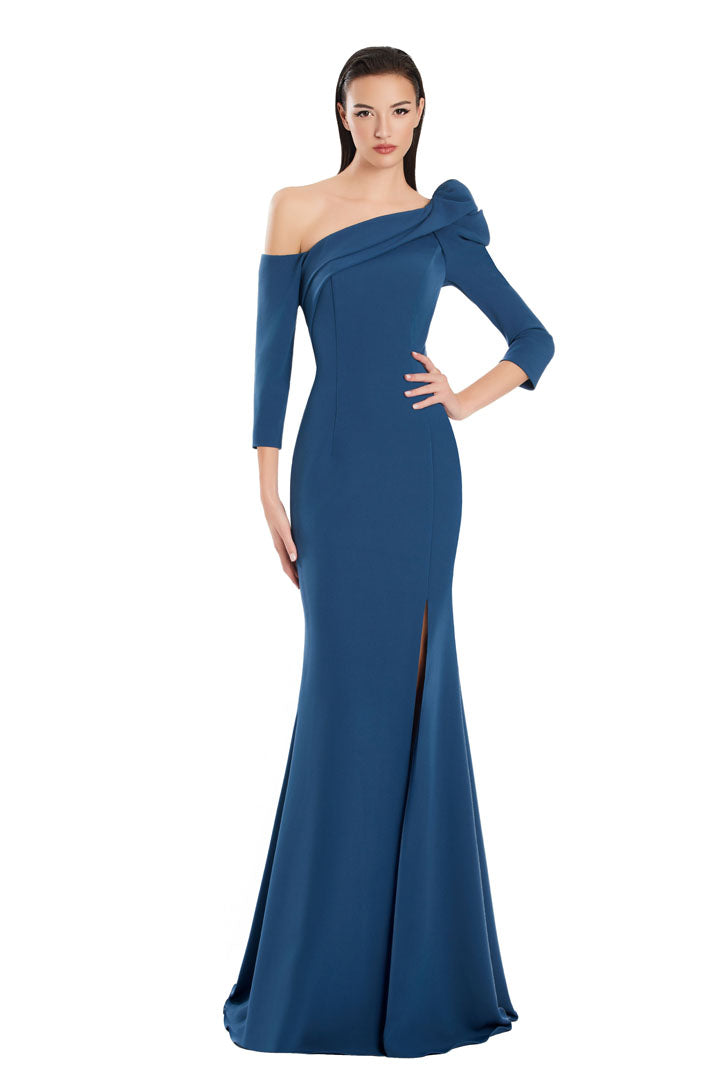 Formal Dresses Long Pleated Formal Slit Evening Dress Twilight Blue