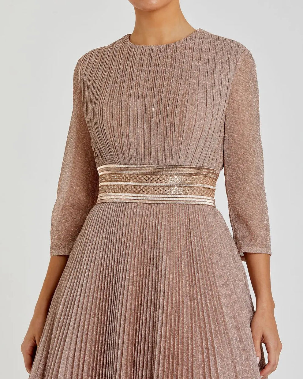 Mother of the Bride Dresses Pleated Formal Long Mother of the Bride Dress Mac Duggal 30700 Rose Gold