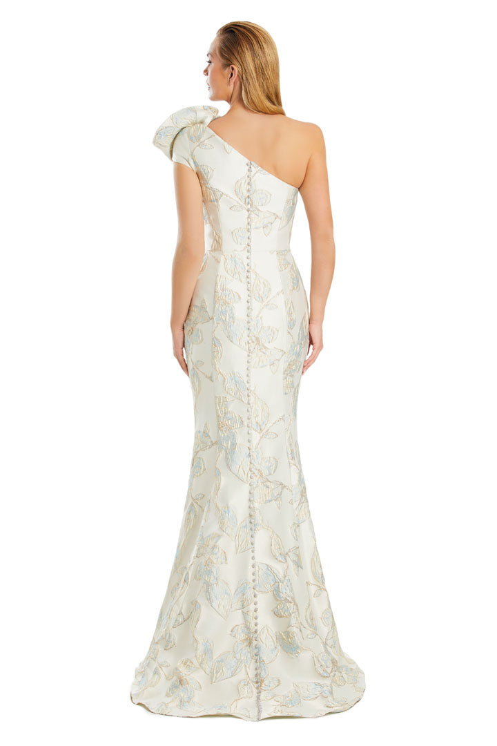 Formal Dresses Long Mermaid Formai Printed Evening Dress Soft Blue/Cream