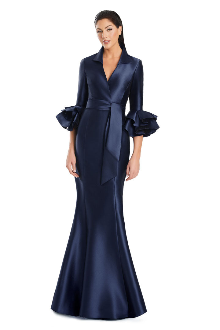 Formal Dresses Long Mermaid Formal Ruffle Dress Navy