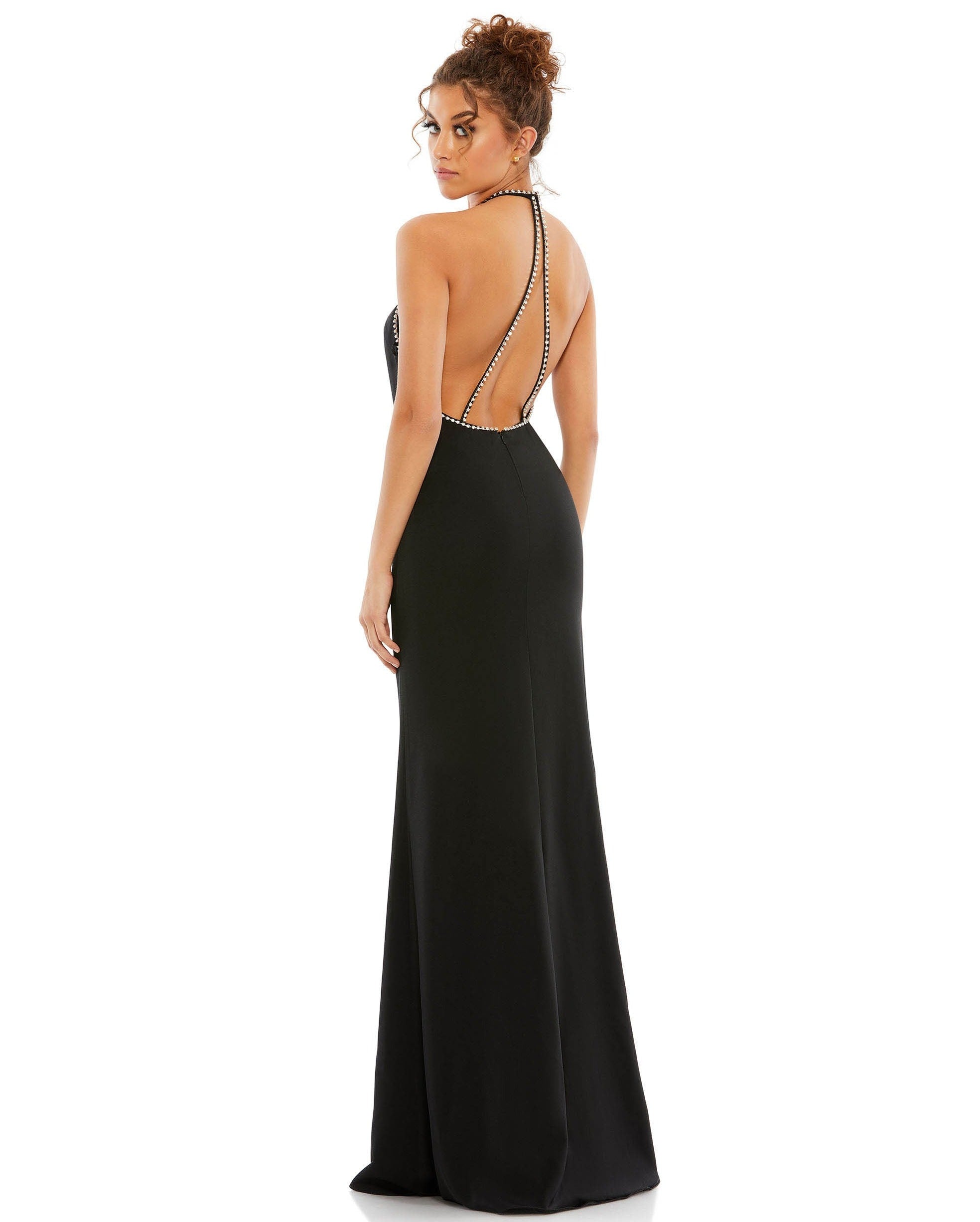 Long Halter Formal Prom Dress Halter Neckline Mac Duggal 26580