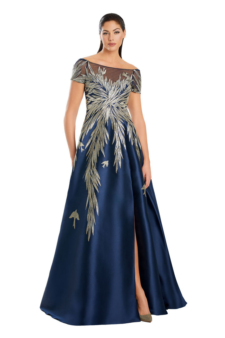 Formal Dresses Long A Line Formal Sequin Evening Dress Navy/Gold