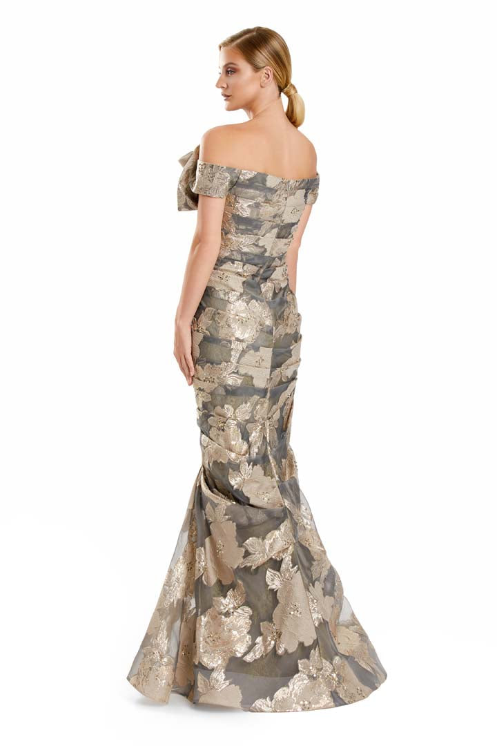 Formal Dresses Long Floral Formal Mermaid Evening Dress Taupe/Gold
