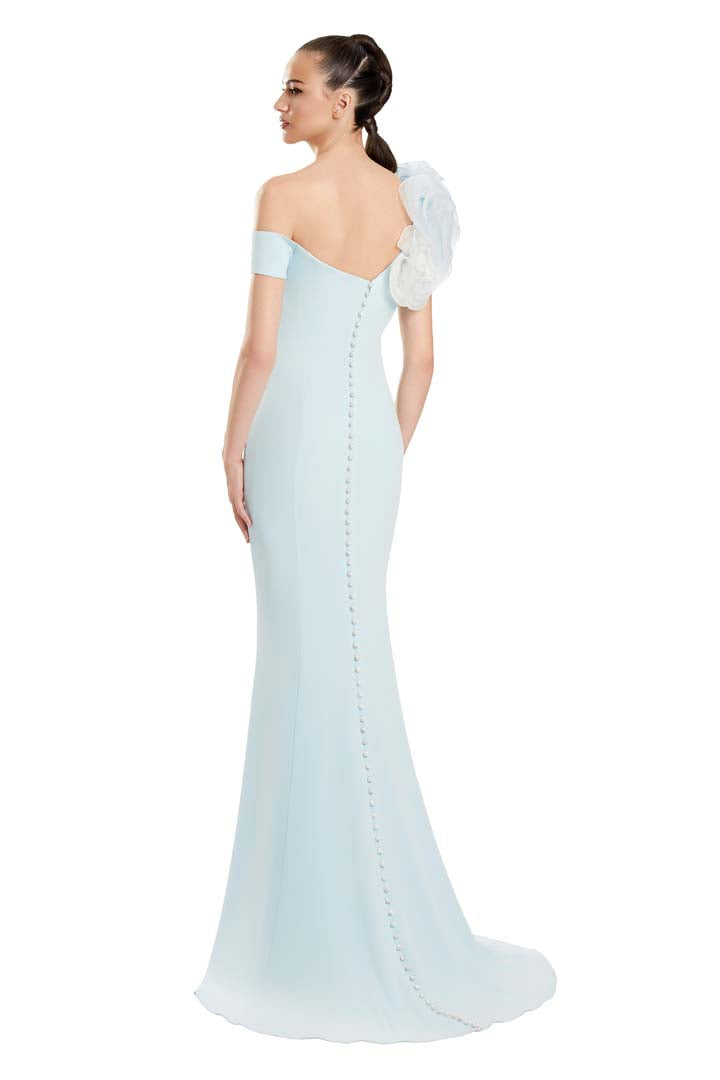 Formal Dresses Long Formal Evening Ruffle Dress Soft Crystal/White