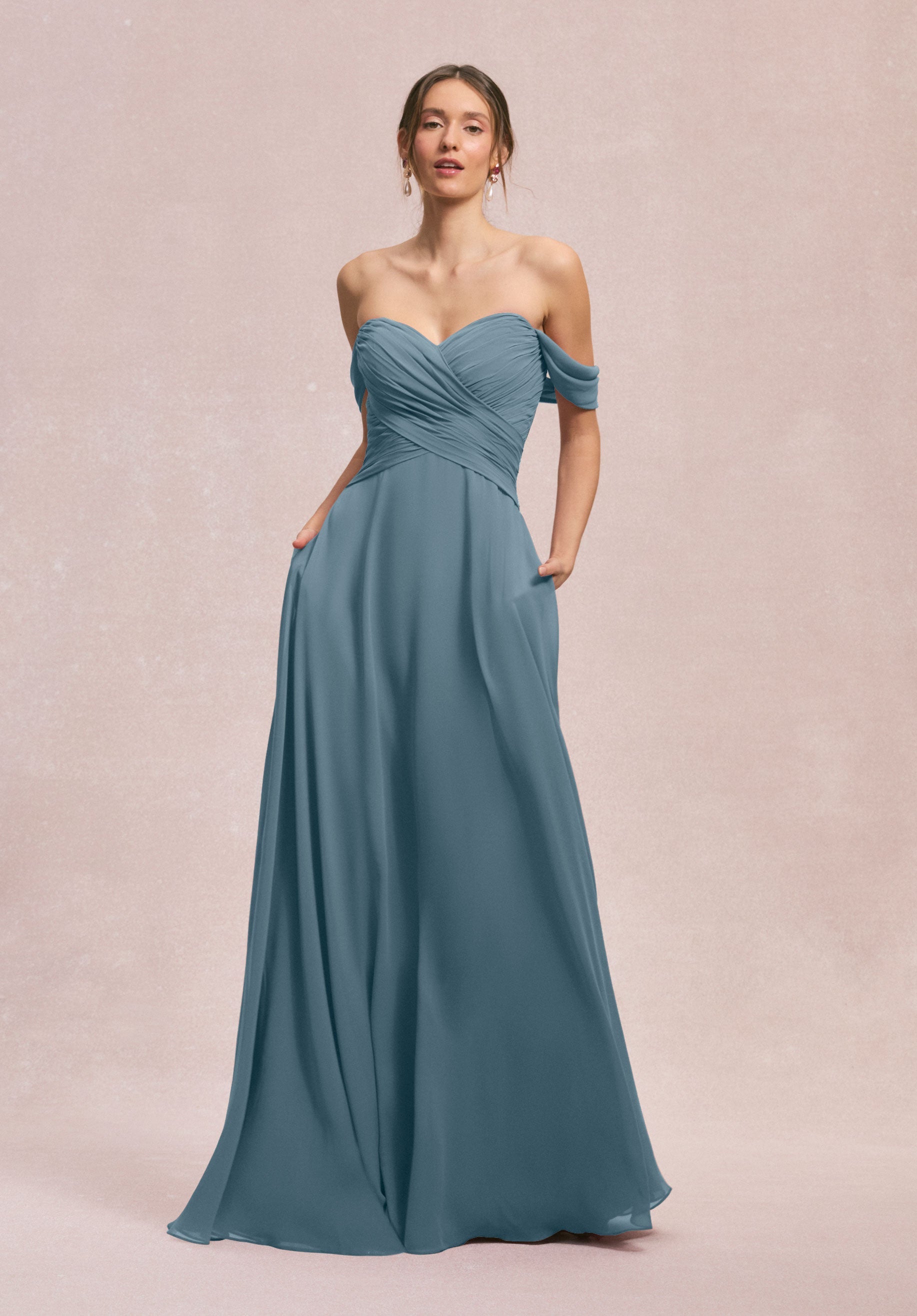 Formal Dresses Formal Pleated Evening Formal Dress MGNY Madeline Gardner New York 31248 Slate