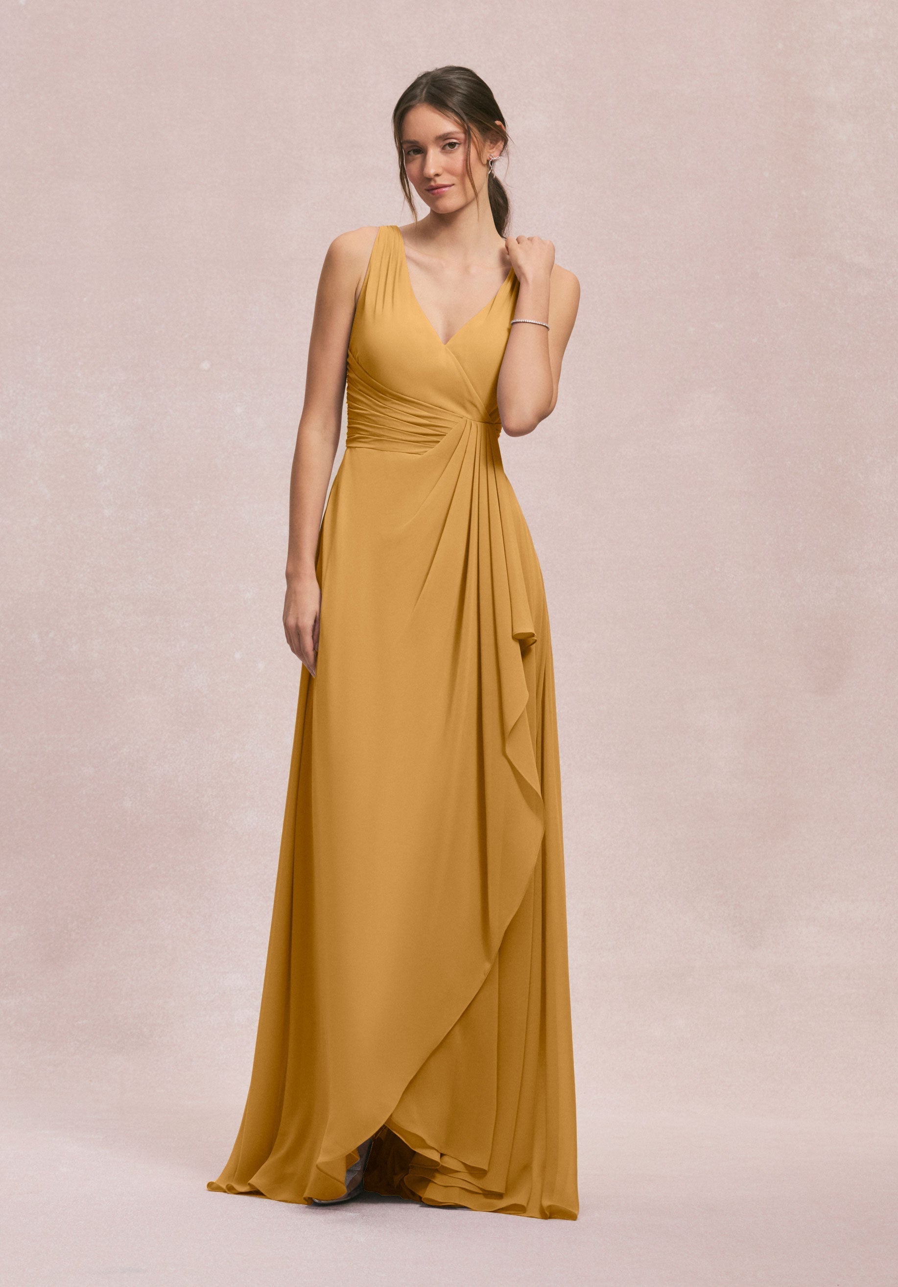 Formal Dresses Long Ruffle Evening Formal Dress MGNY Madeline Gardner New York 31249 Saffron