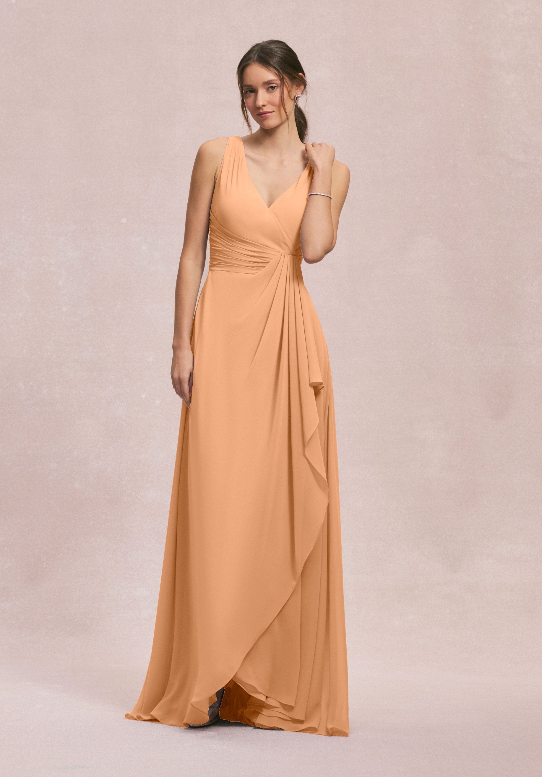 Formal Dresses Evening Long Formal Ruffle Dress MGNY Madeline Gardner New York 31249 Sorbet