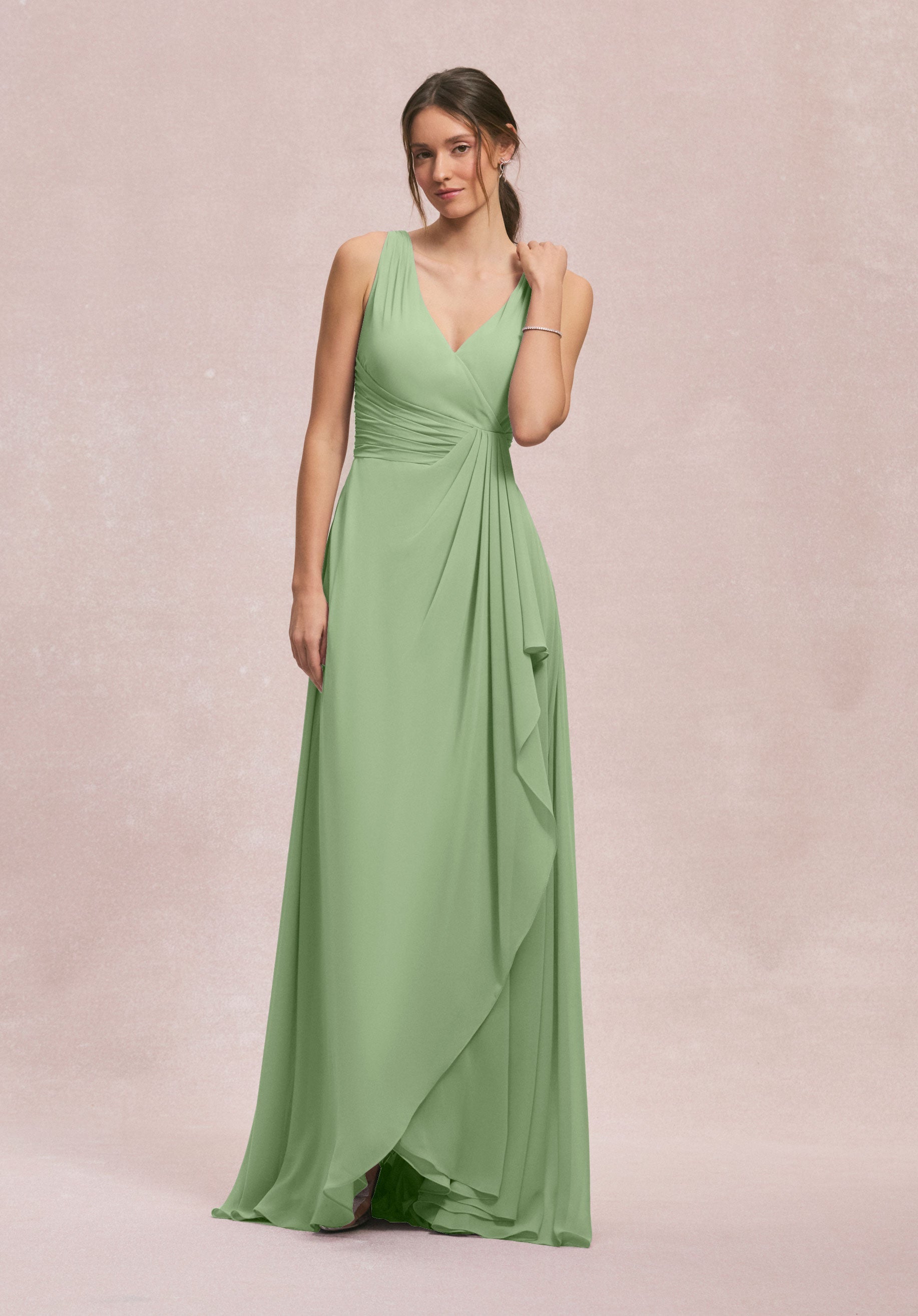 Formal Dresses Long Ruffle Evening Formal Dress MGNY Madeline Gardner New York 31249 Sage