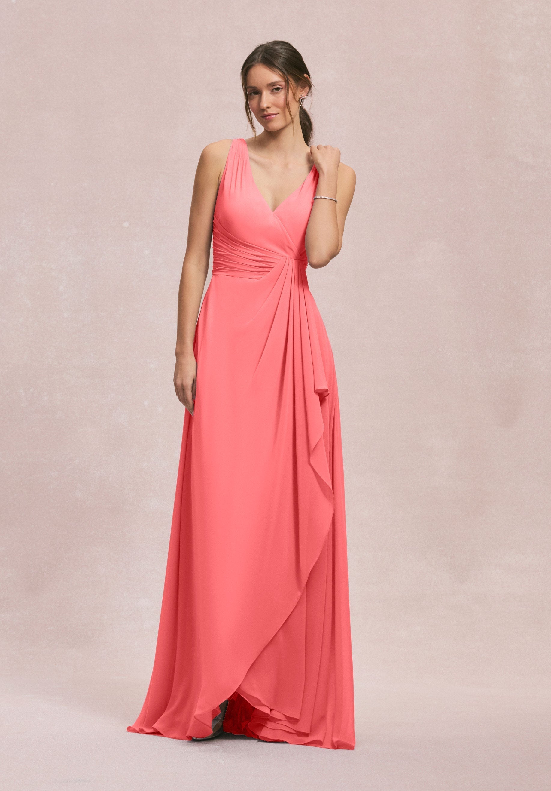 Formal Dresses Long Ruffle Formal Dress MGNY Madeline Gardner New York 31249 Cantaloupe