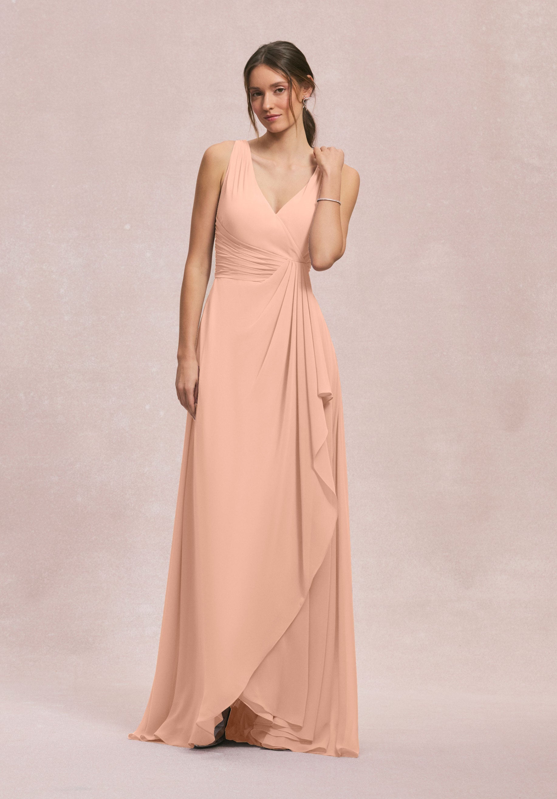 Formal Dresses Long Formal Ruffle Dress MGNY Madeline Gardner New York 31249 Blush