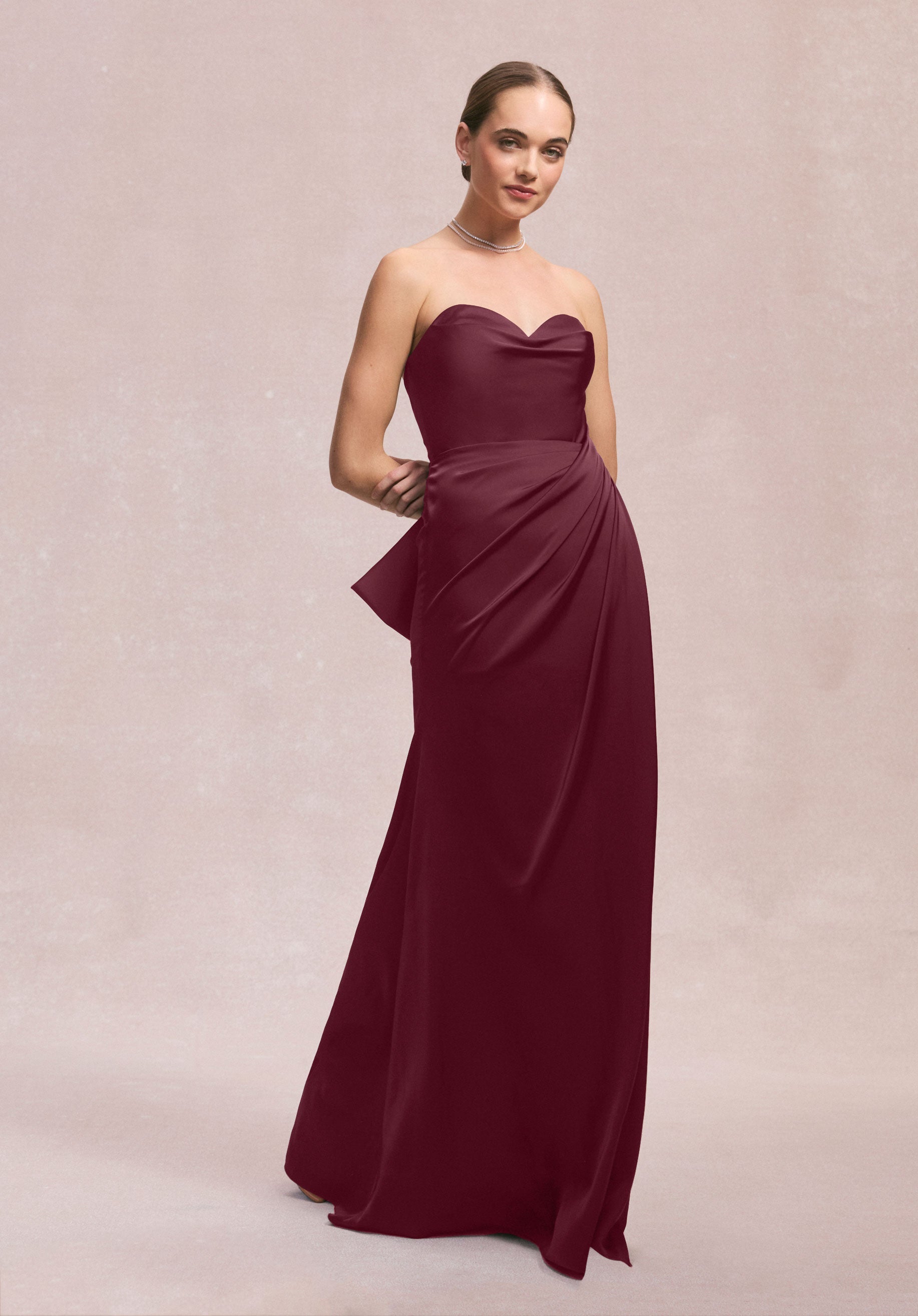 Formal Dresses Slit Long Formal Dress MGNY Madeline Gardner New York 31252 Bordeaux