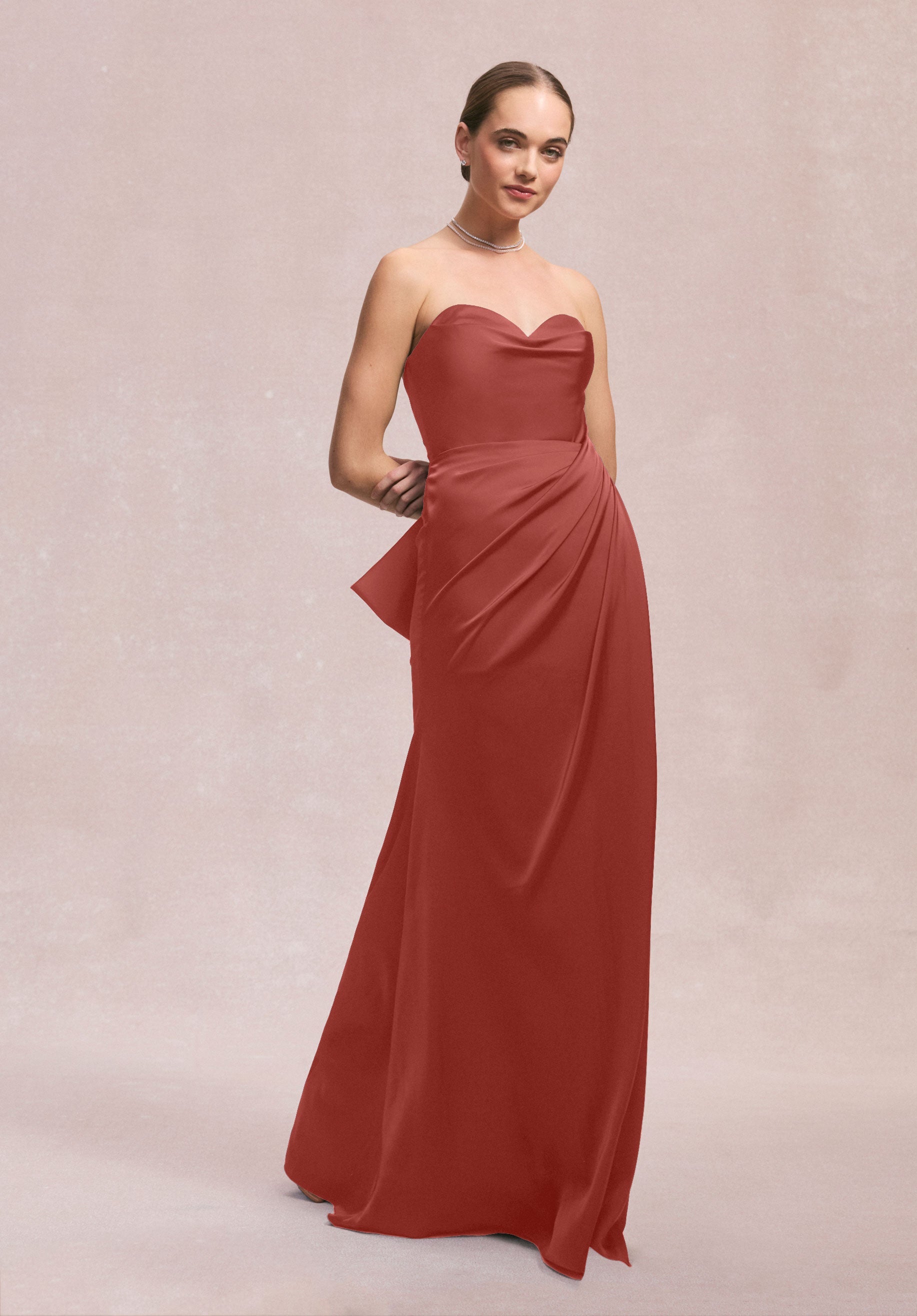 Formal Dresses Evening Long Slit Formal Dress MGNY Madeline Gardner New York 31252 Terra Cotta