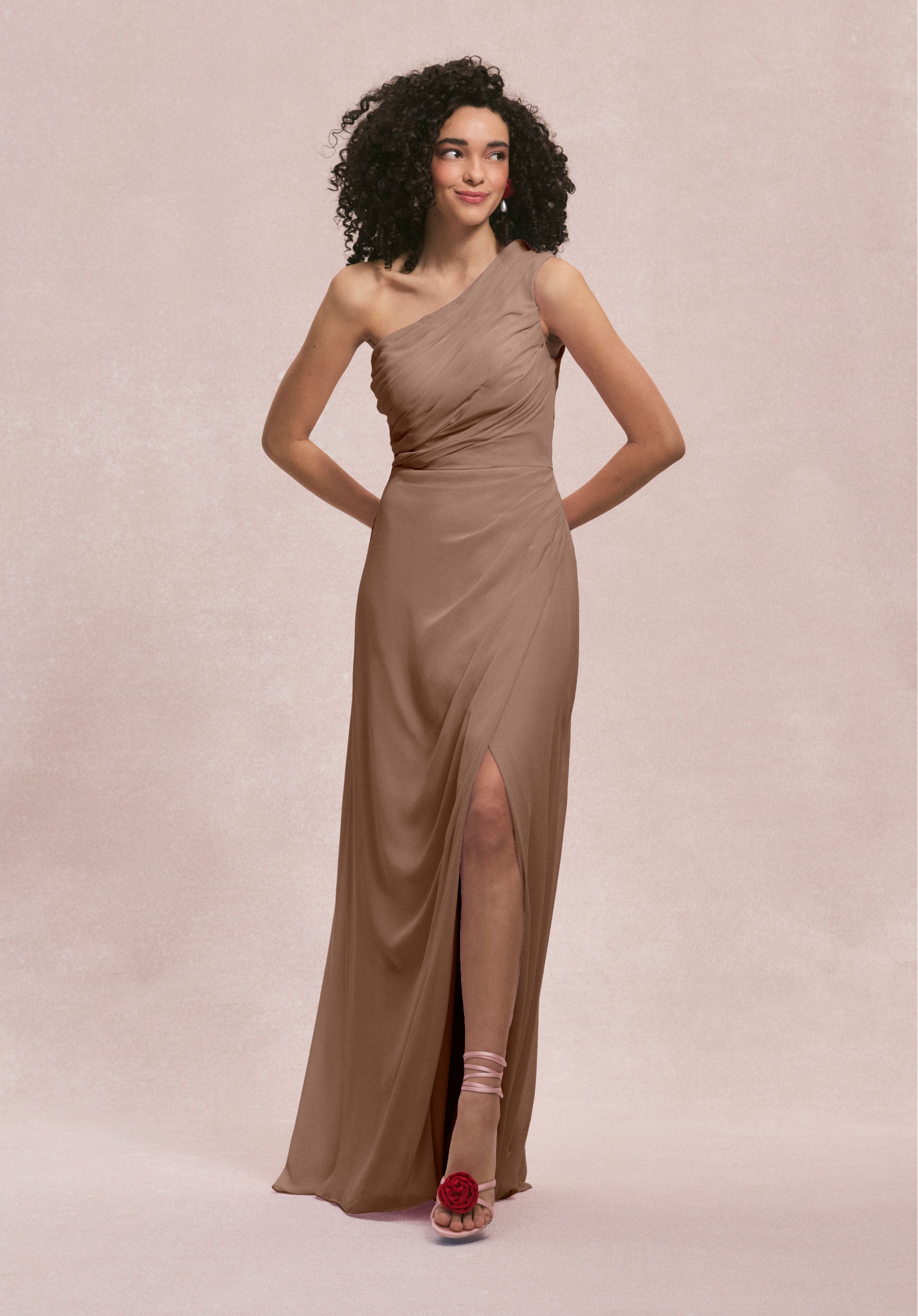 Formal Dresses Slit Long Formal Evening Dress MGNY Madeline Gardner New York 31254 Fawn