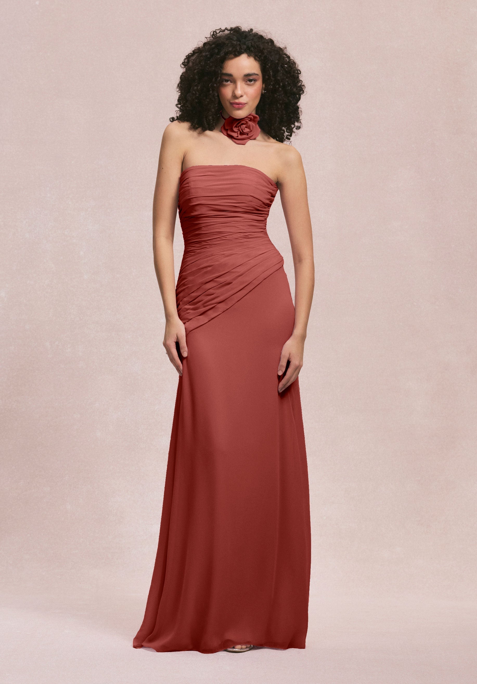 Formal Dresses Long Formal Floral Dress MGNY Madeline Gardner New York 31255 Terra Cotta