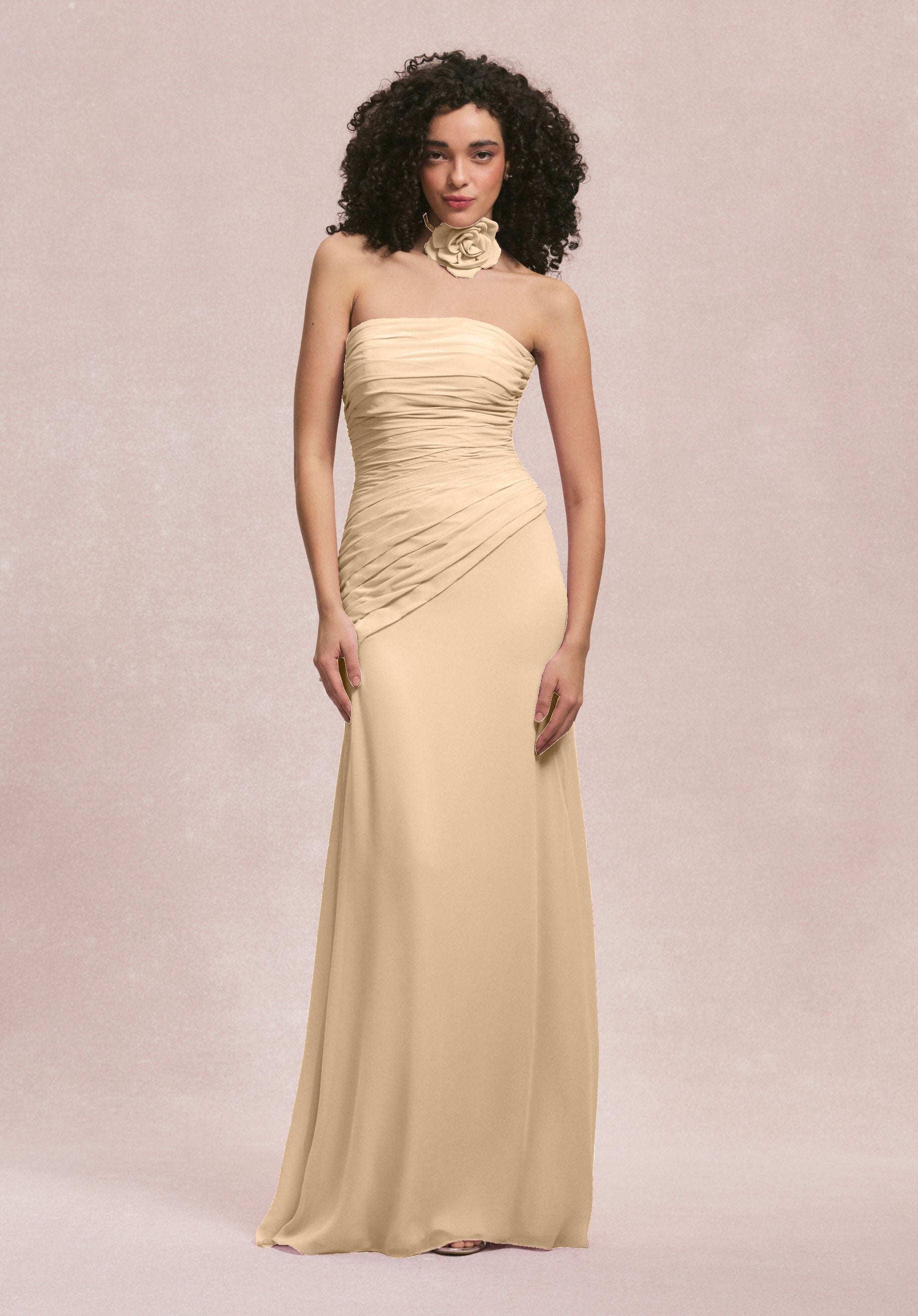 Formal Dresses Long 3D Floral Formal Dress MGNY Madeline Gardner New York 31255 Buttercream