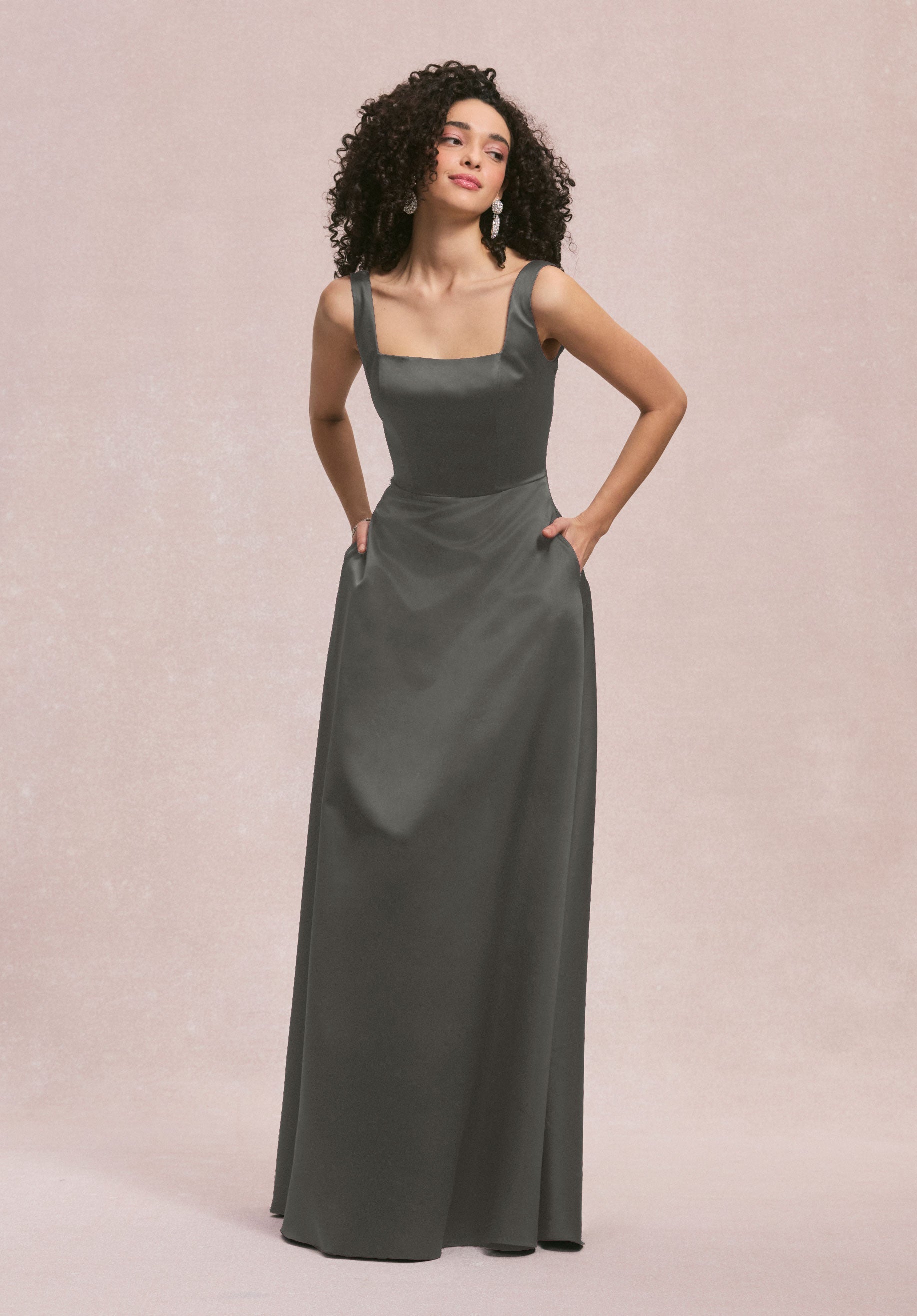 Formal Dresses Evening Long A Line Formal Dress MGNY Madeline Gardner New York 31258 Charcoal
