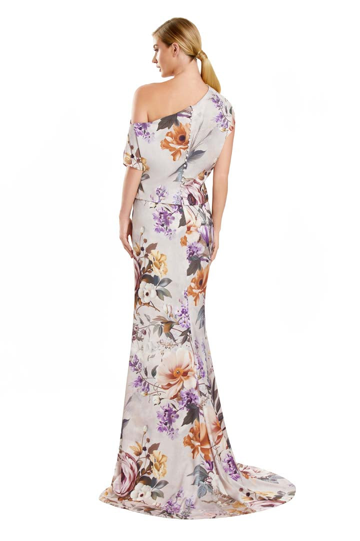 Formal Dresses Formal Long Floral Printed Dress Taupe/Multi