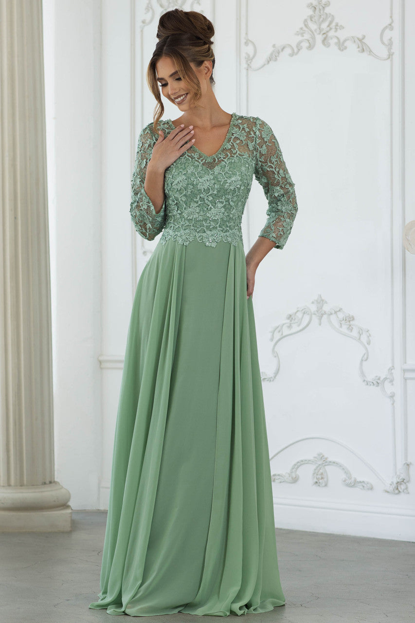 Mother of the Bride Dresses Lace Long Formal Mother of the Bride Dress Lenovia 8375 Sage
