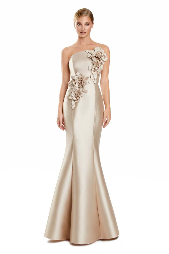 Formal Dresses Floral Long Mermaid Formal Evening Dress Wheat