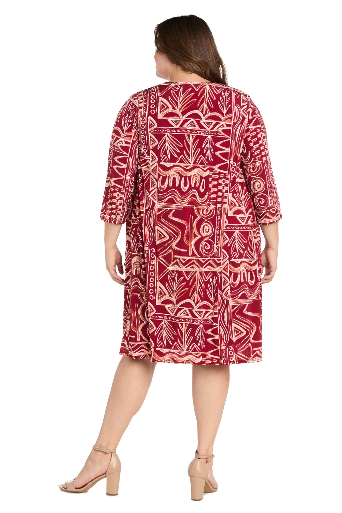 R&M Richards 3187W Short Printed Plus Size Jacket Dress