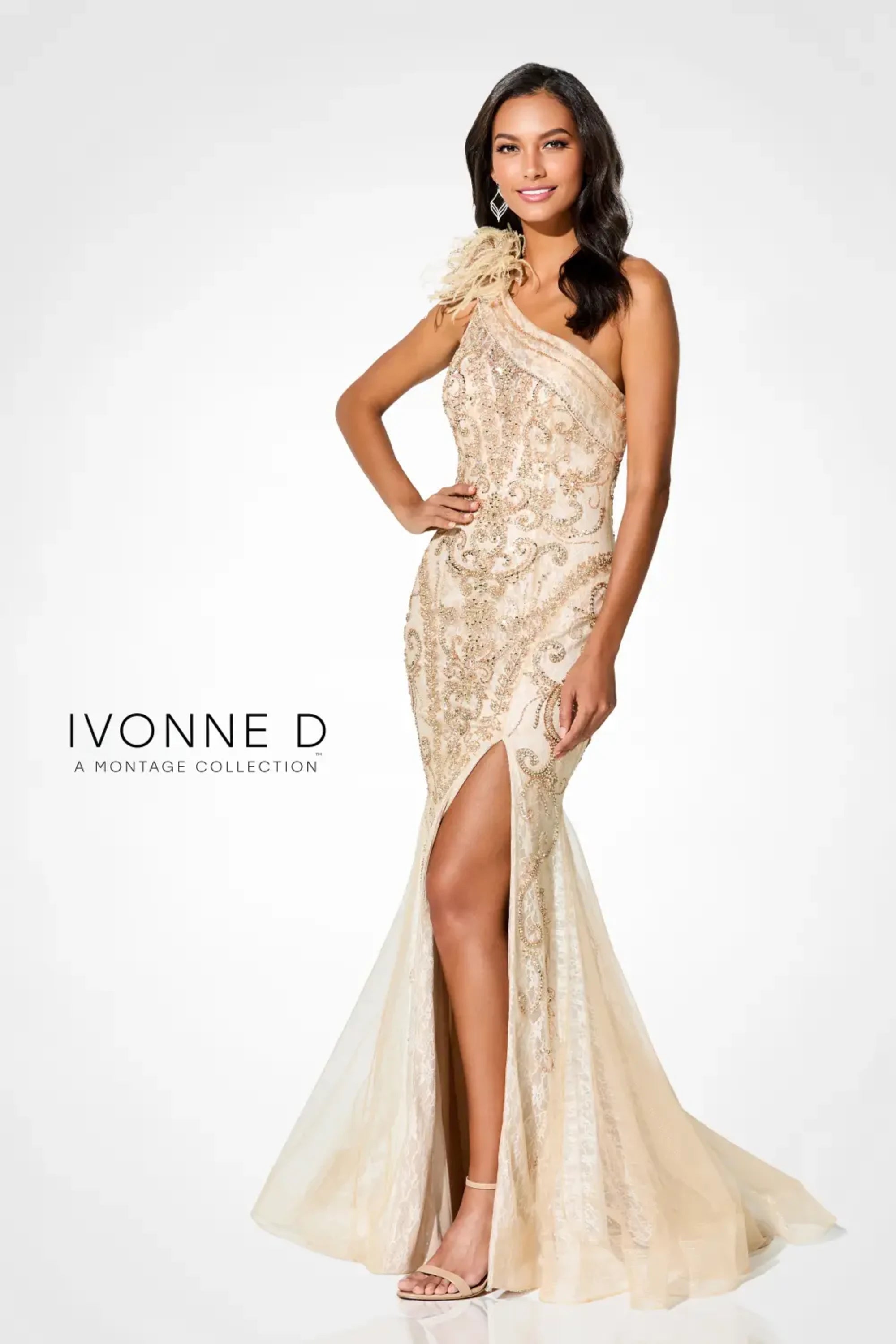 Formal Dresses Formal Long Beaded Lace Sequin Evening Dress Champagne/Nude