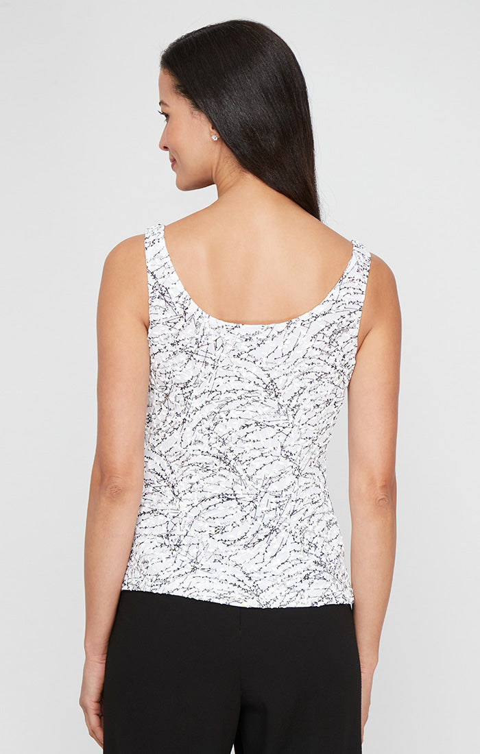 White Black High-Neck Sequin Hip Length Formal Jacket and Top Set with Keyhole Detail Petite Alex Evenings 2211285